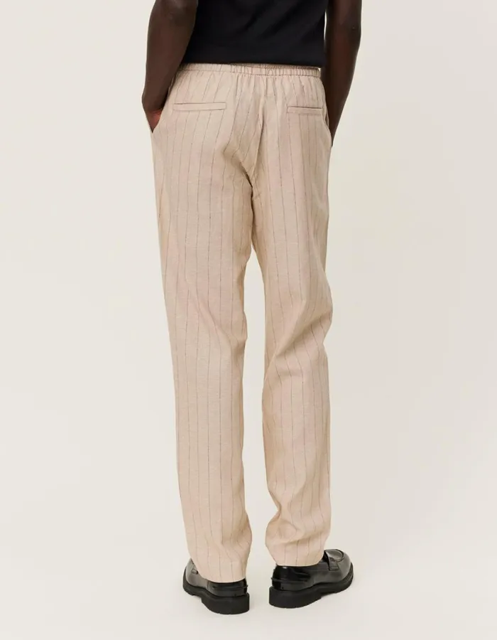 Men Les Deux Pants Patrick Linen Pants 8211 Warm SandBlack