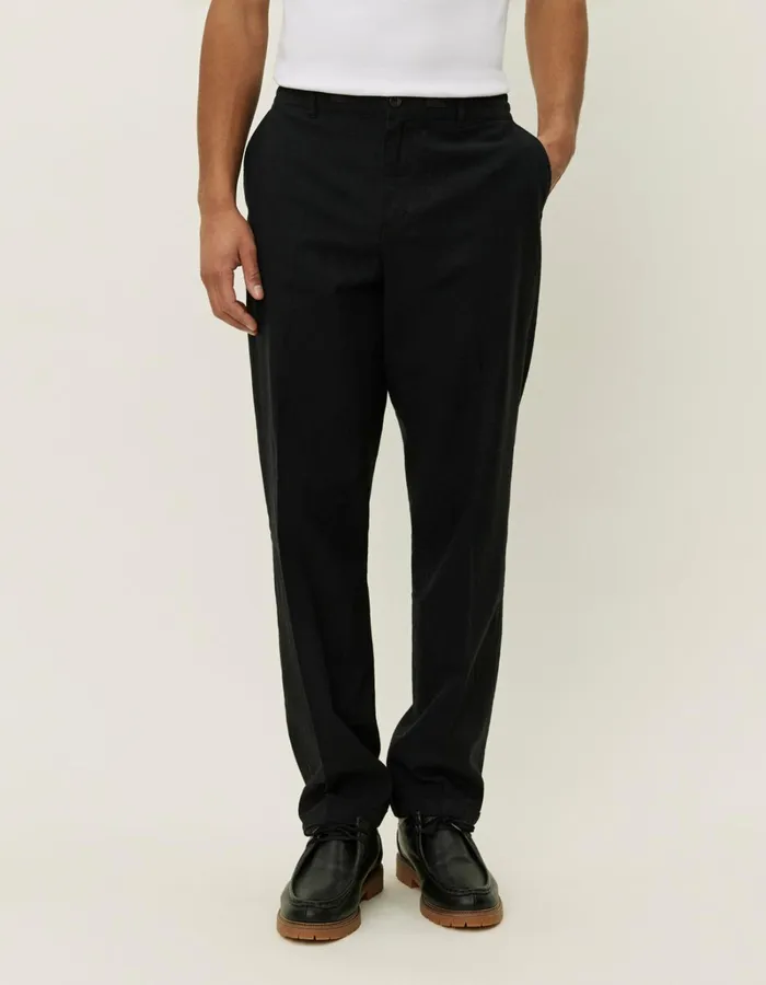 Men Les Deux Pants Pino CottonLinen Pants 8211 BlackBlack
