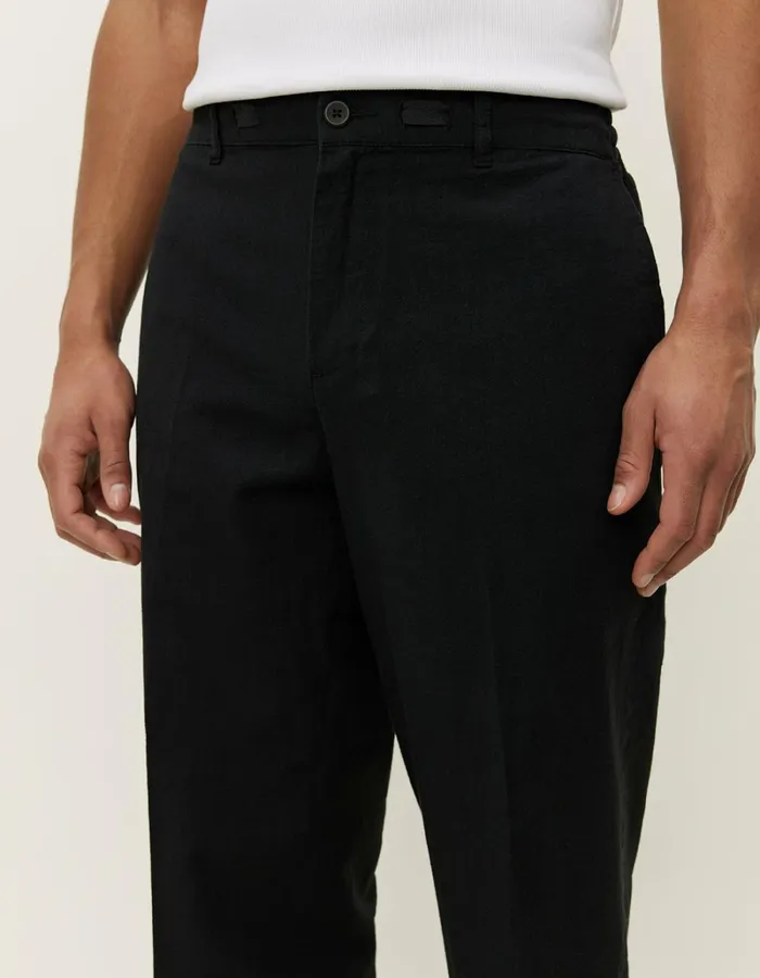 Men Les Deux Pants Pino CottonLinen Pants 8211 BlackBlack