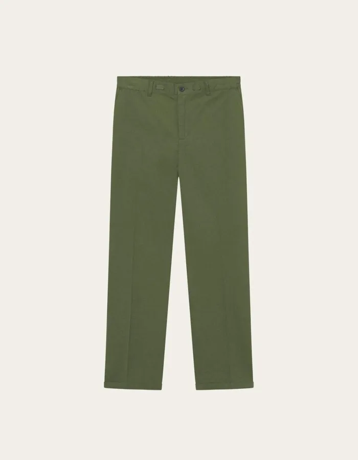 Men Les Deux Pants Pino CottonLinen Pants 8211 Chive Green