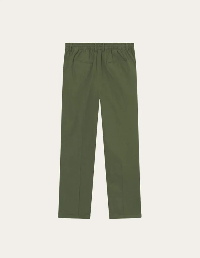 Men Les Deux Pants Pino CottonLinen Pants 8211 Chive Green
