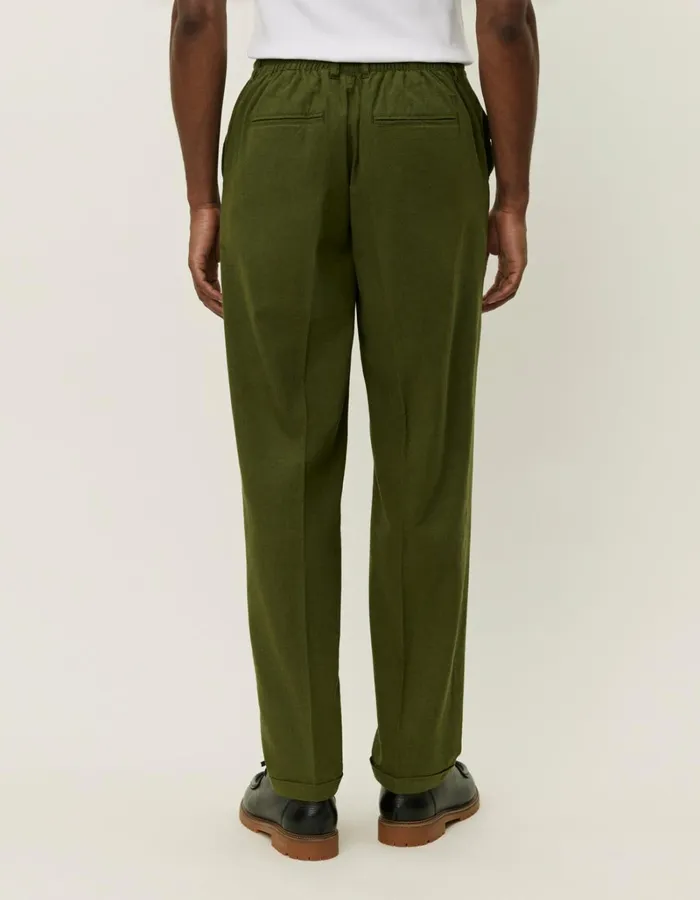 Men Les Deux Pants Pino CottonLinen Pants 8211 Chive Green