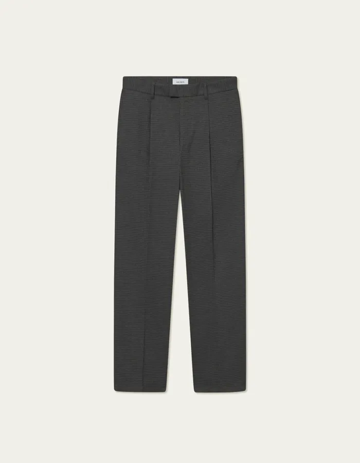 Men Les Deux Pants Reece Pleated Check Suit Pants 8211 BlackRaven