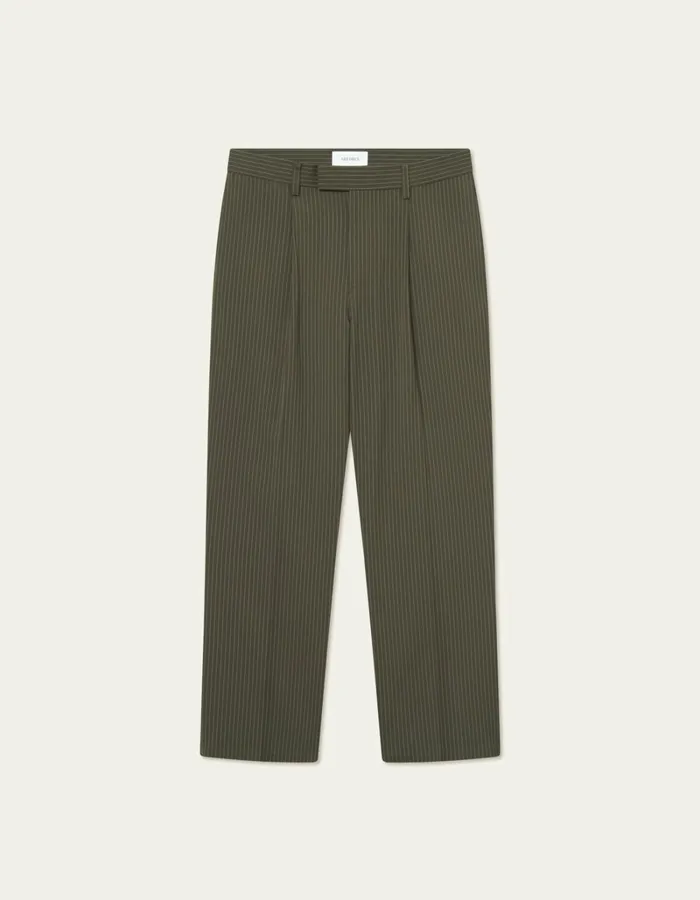 Men Les Deux Pants Reece Pleated Pinstripe Suit Pants 8211 Forest GreenLight Grey Men Les Deux Pants Reece Pleated Pinstripe Suit Pants 8211 Forest GreenLight Grey