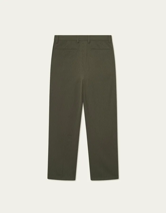 Men Les Deux Pants Reece Pleated Pinstripe Suit Pants 8211 Forest GreenLight Grey