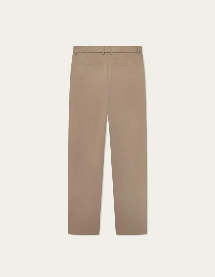Men Les Deux Pants Reece Pleated Slub Suit Pants 8211 Walnut