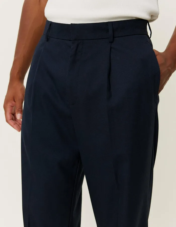 Men Les Deux Pants Reece Pleated Suit Pants 20 8211 Dark Navy