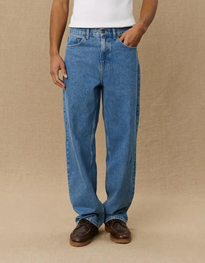 Men Les Deux Pants Roi Yale Bulldog Denim Pants 8211 Medium Indigo Wash