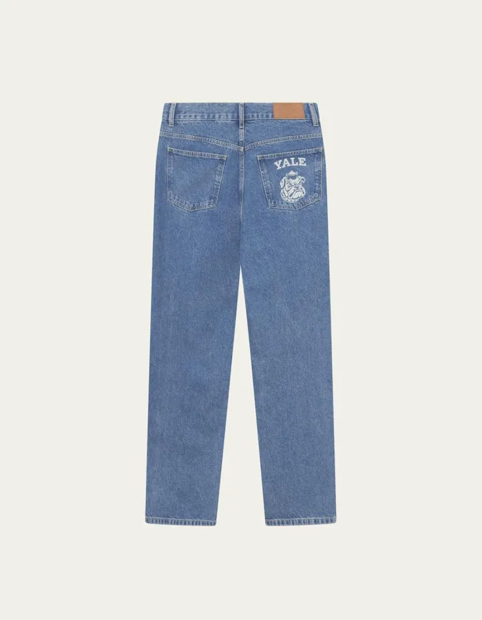 Men Les Deux Pants Roi Yale Bulldog Denim Pants 8211 Medium Indigo Wash