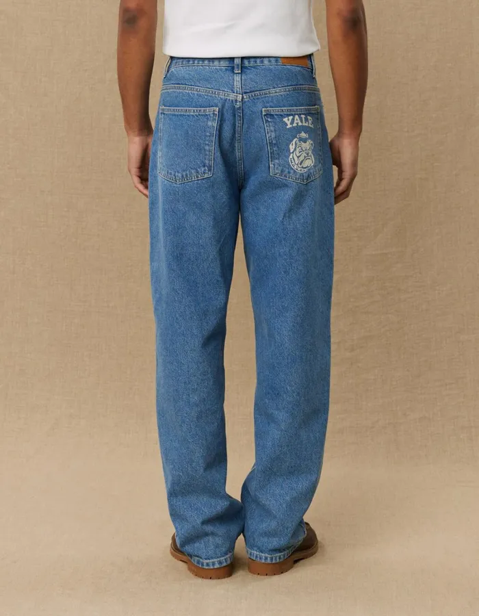 Men Les Deux Pants Roi Yale Bulldog Denim Pants 8211 Medium Indigo Wash