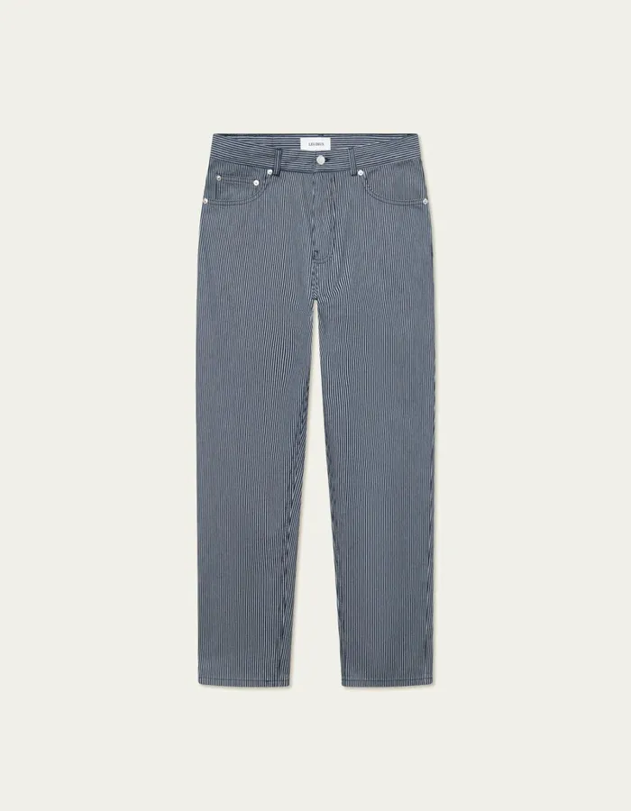 Men Les Deux Pants Ryder Stripe Pants 8211 NavyIvory