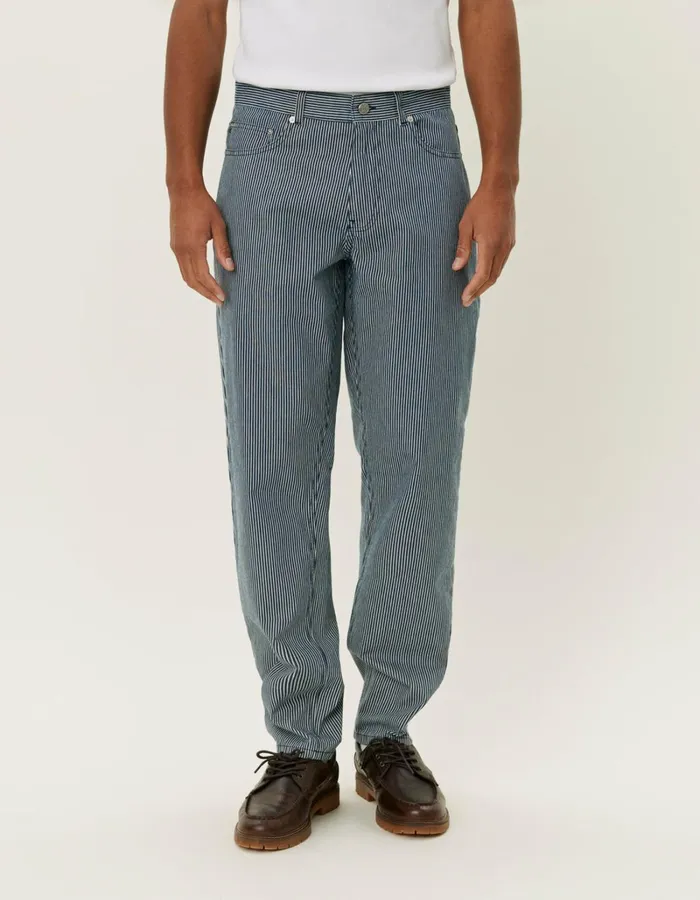 Men Les Deux Pants Ryder Stripe Pants 8211 NavyIvory