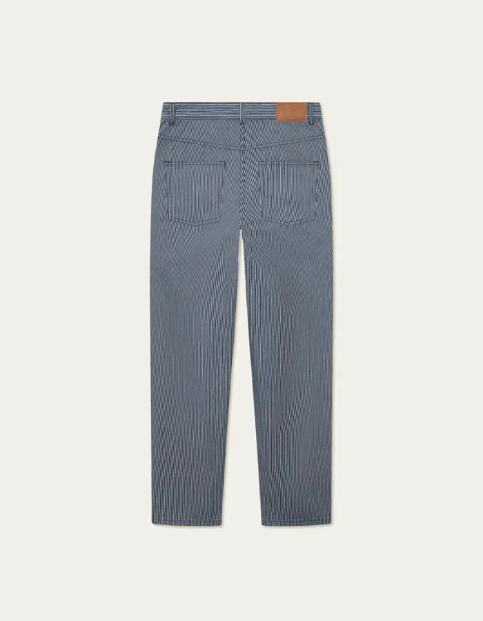 Men Les Deux Pants Ryder Stripe Pants 8211 NavyIvory