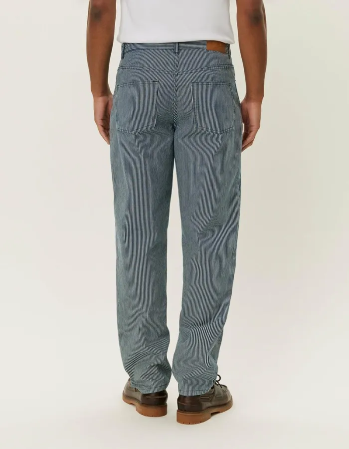 Men Les Deux Pants Ryder Stripe Pants 8211 NavyIvory