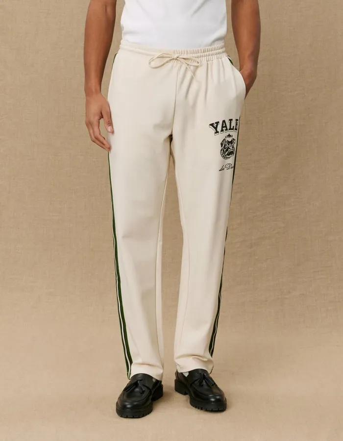 Men Les Deux Pants Yale Bulldog Track Pants 8211 IvoryDuffel Bag Green