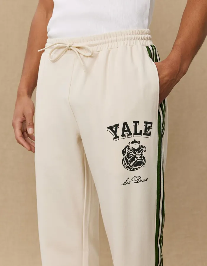 Men Les Deux Pants Yale Bulldog Track Pants 8211 IvoryDuffel Bag Green
