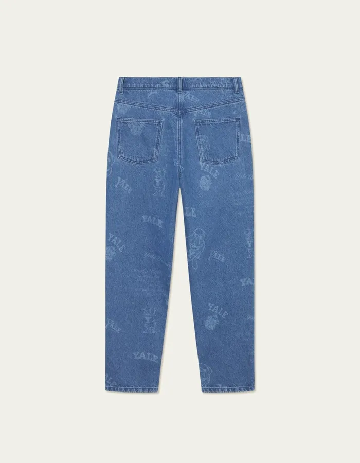 Men Les Deux Pants Yale Logo Ryder Jeans 8211 Light Denim Blue