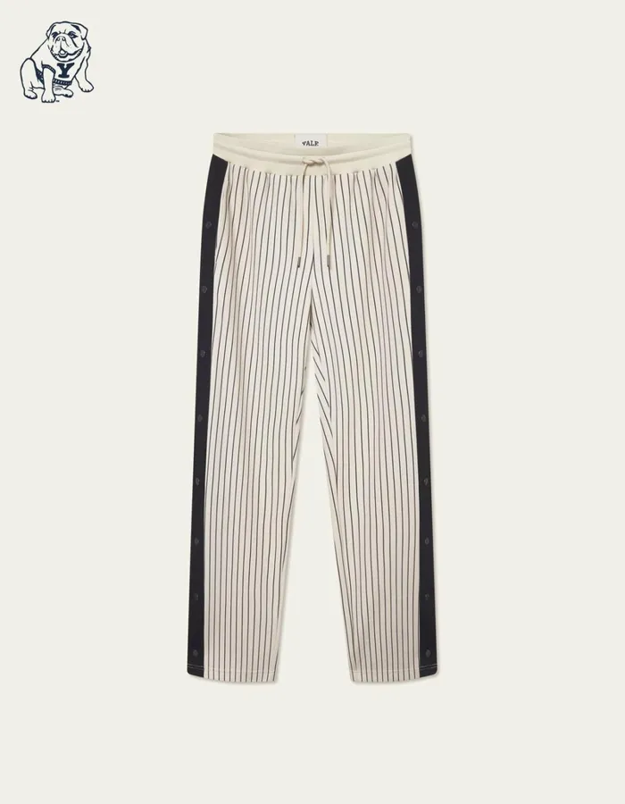 Men Les Deux Pants Yale Pressbutton Track Pants 8211 IvoryBlack
