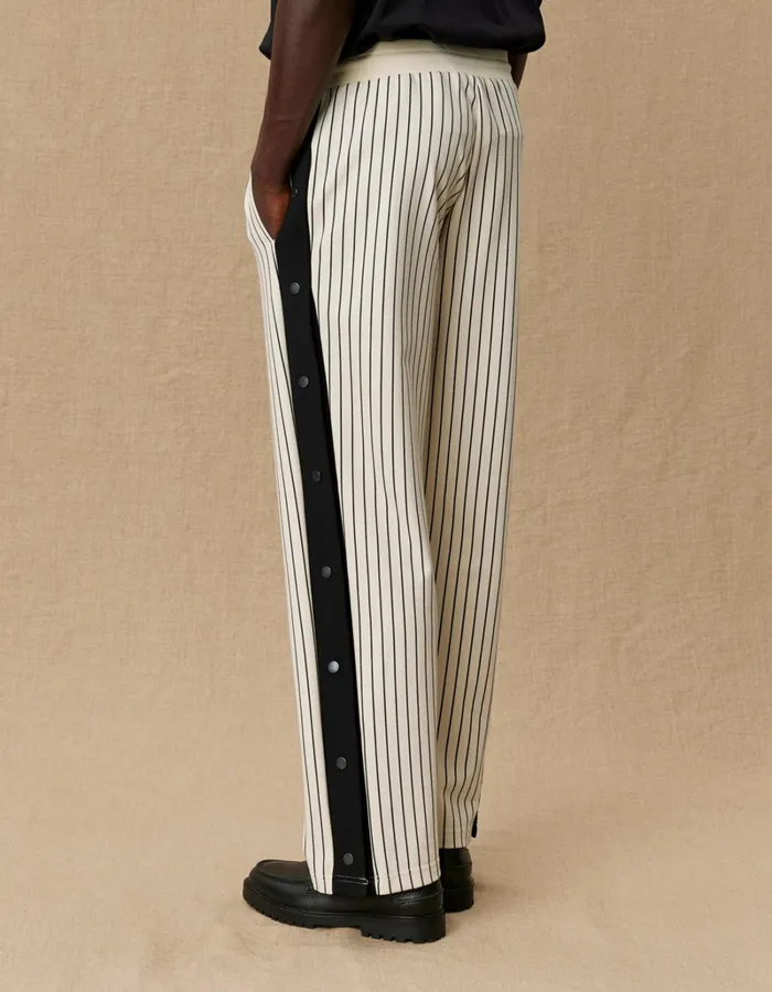 Men Les Deux Pants Yale Pressbutton Track Pants 8211 IvoryBlack