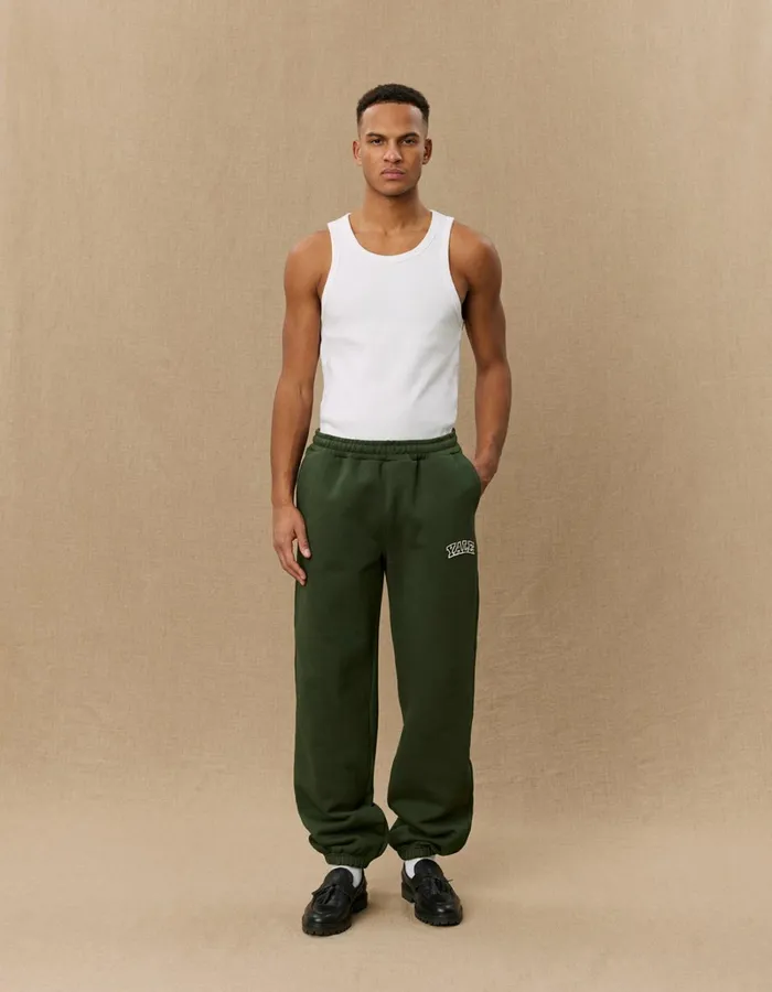 Men Les Deux Pants Yale Sweatpants 8211 Duffel Bag GreenBlack