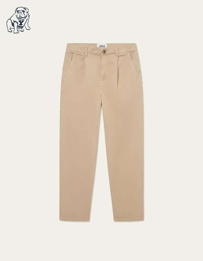 Men Les Deux Pants Yale Wide Pleated Chino Pant 8211 Light Brown Incense