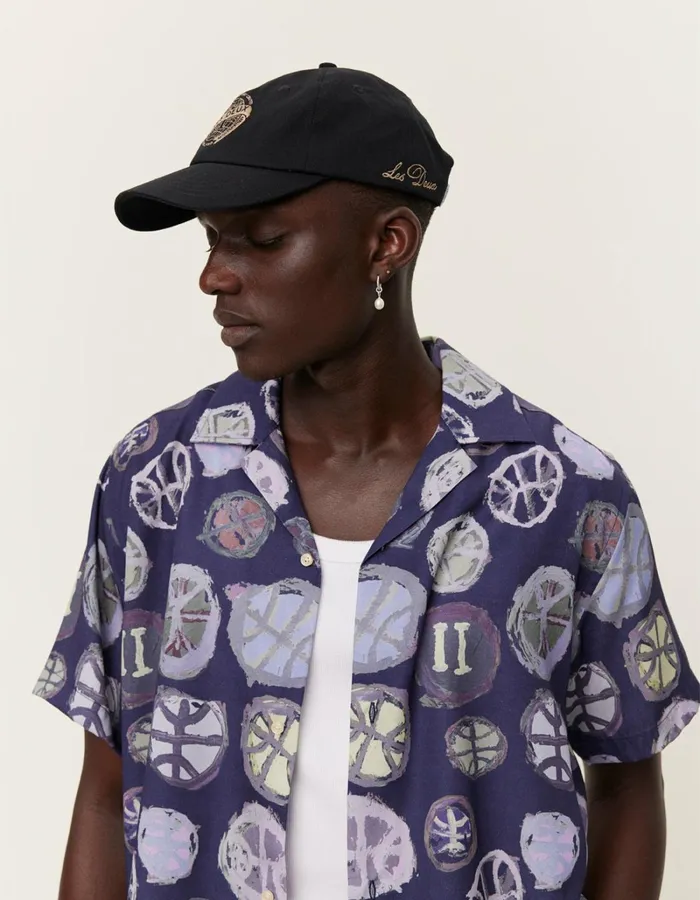 Men Les Deux ShirtsOvershirts Artist AOP SS Shirt 8211 Dark NavyMulticolor AOP
