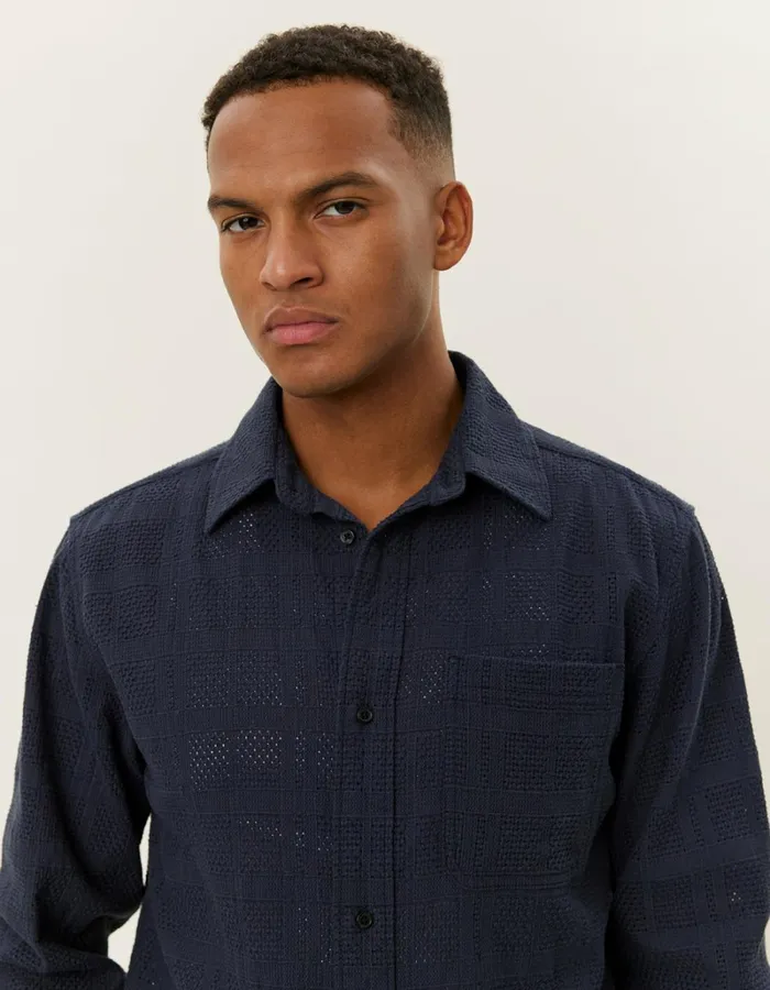 Men Les Deux ShirtsOvershirts Charlie LS Shirt 8211 Dark Navy