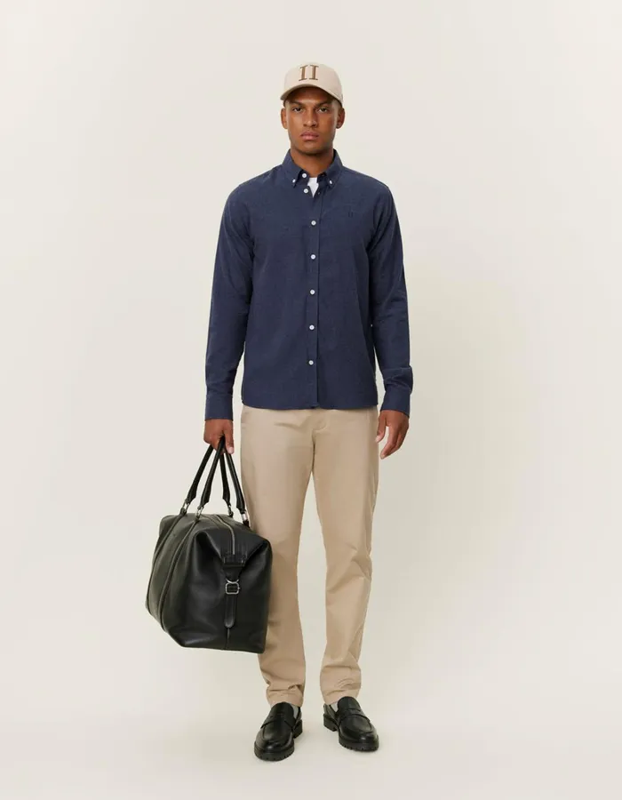 Men Les Deux ShirtsOvershirts Desert Reg Shirt 8211 Dark Navy Melange