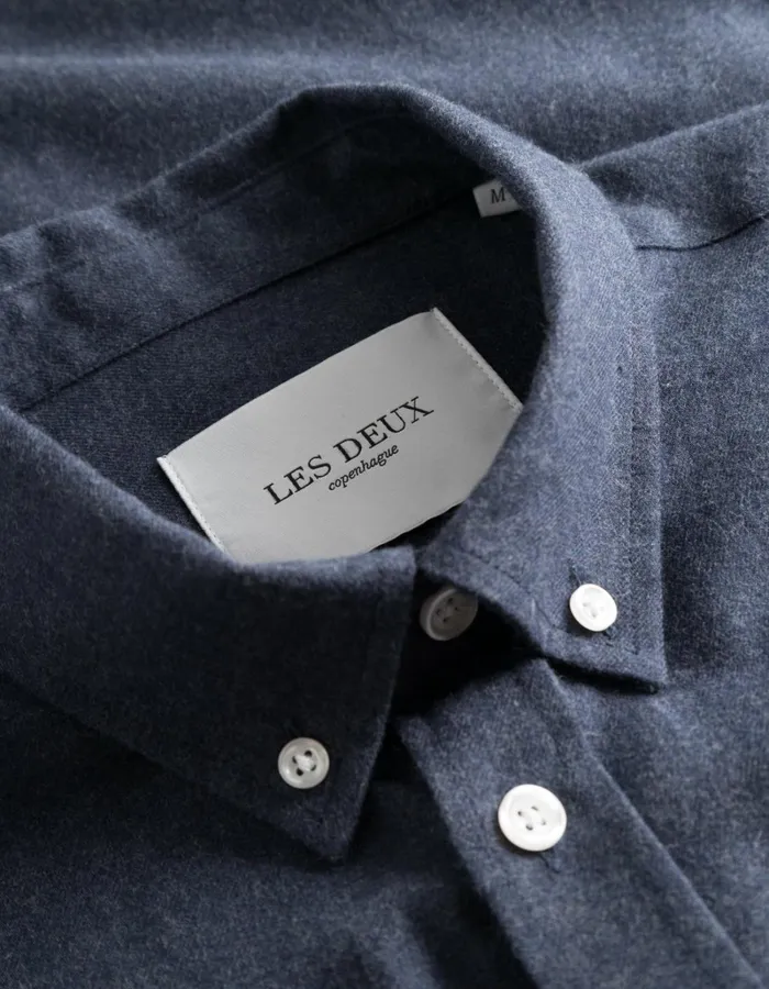 Men Les Deux ShirtsOvershirts Desert Reg Shirt 8211 Dark Navy Melange