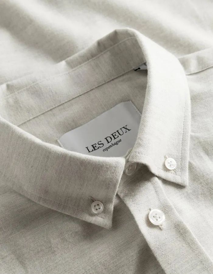 Men Les Deux ShirtsOvershirts Desert Reg Shirt 8211 Snow Melange