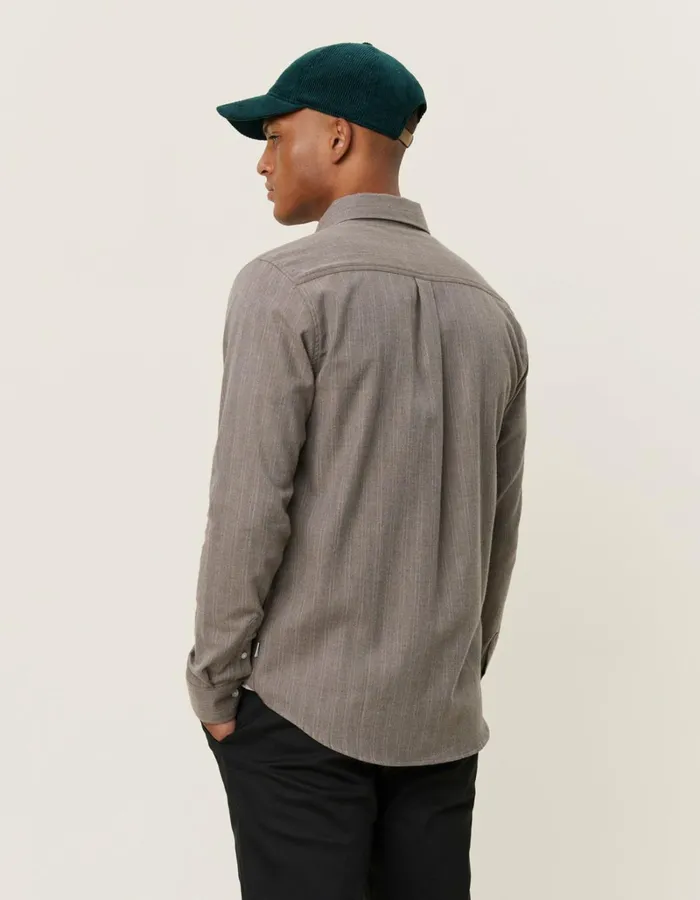 Men Les Deux ShirtsOvershirts Desert Reg Stripe Shirt 8211 Mountain GreyIvory