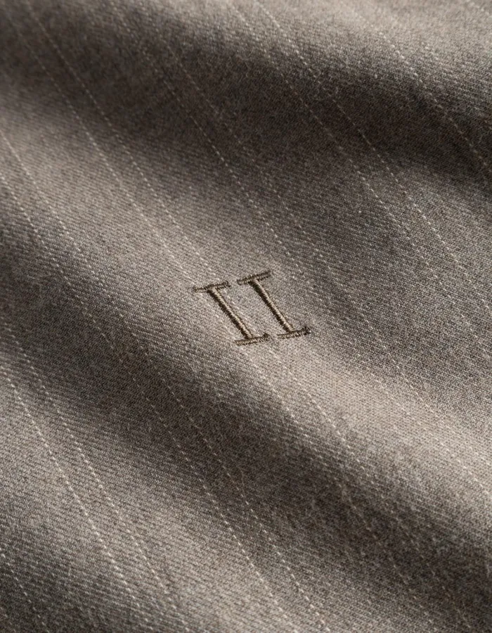 Men Les Deux ShirtsOvershirts Desert Reg Stripe Shirt 8211 Mountain GreyIvory