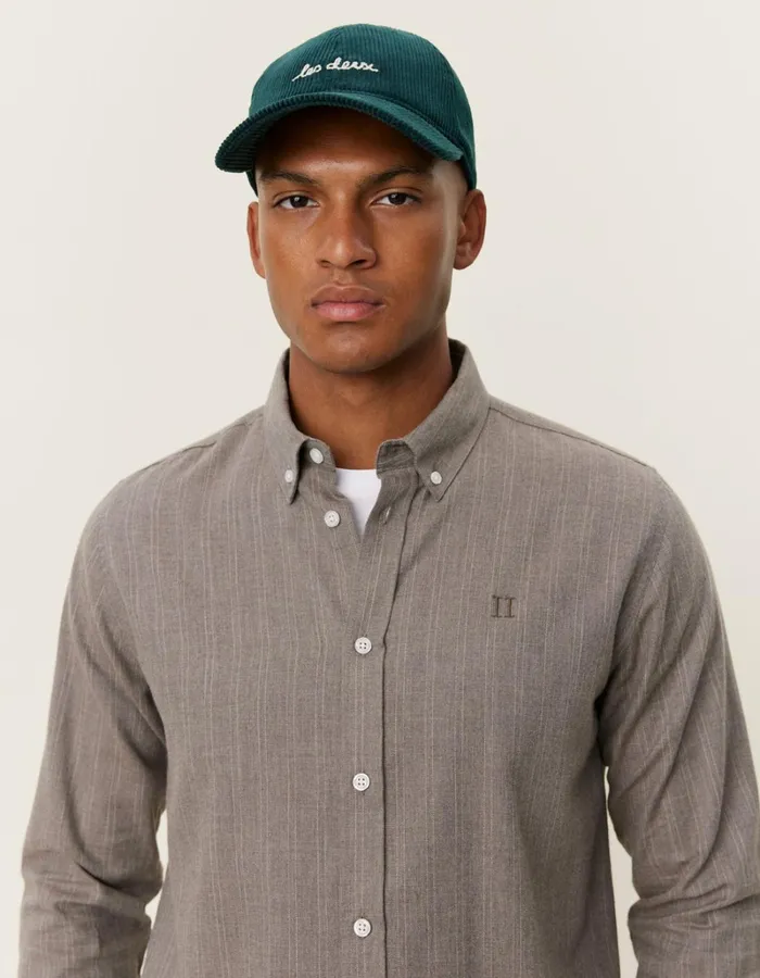 Men Les Deux ShirtsOvershirts Desert Reg Stripe Shirt 8211 Mountain GreyIvory