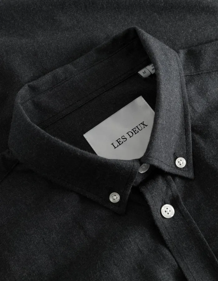 Men Les Deux ShirtsOvershirts Desert Shirt 8211 Charcoal Melange