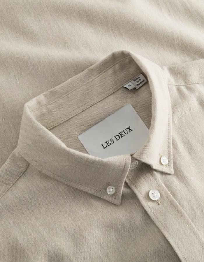 Men Les Deux ShirtsOvershirts Desert Shirt 8211 Light Desert Sand Melange