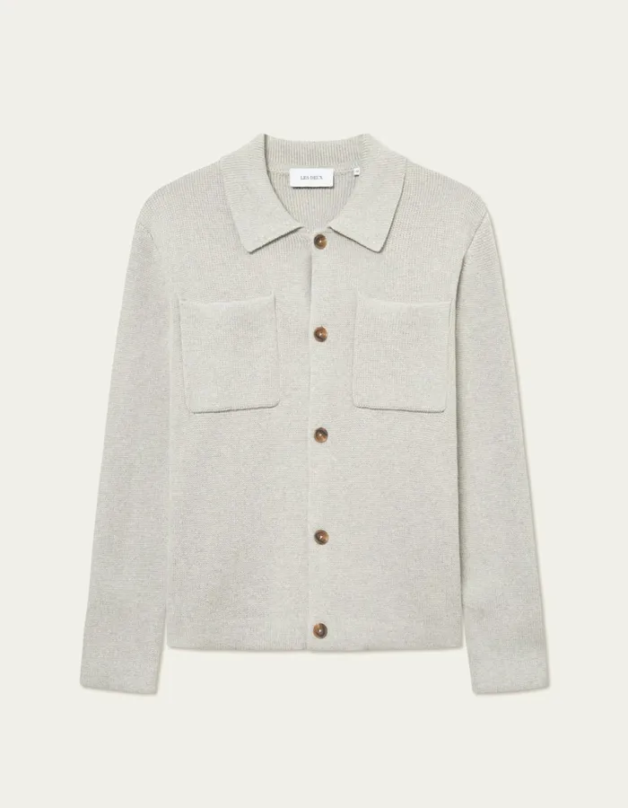 Men Les Deux ShirtsOvershirts Fischer Cotton Milano Overshirt 8211 Light Sand