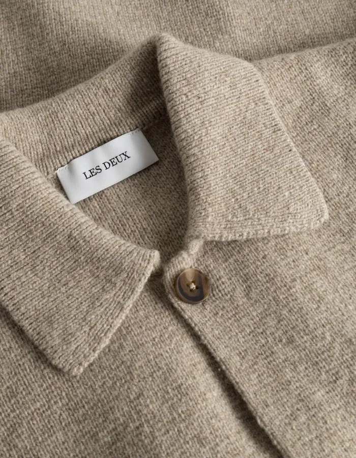 Men Les Deux ShirtsOvershirts Fischer Milano Overshirt 8211 Light Desert Sand Melange
