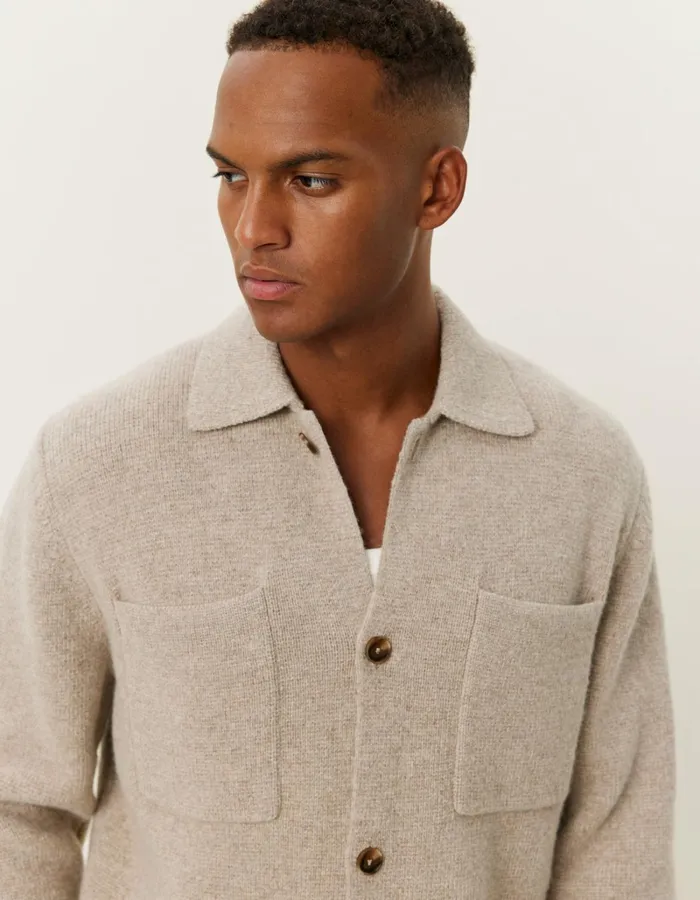 Men Les Deux ShirtsOvershirts Fischer Milano Overshirt 8211 Light Desert Sand Melange