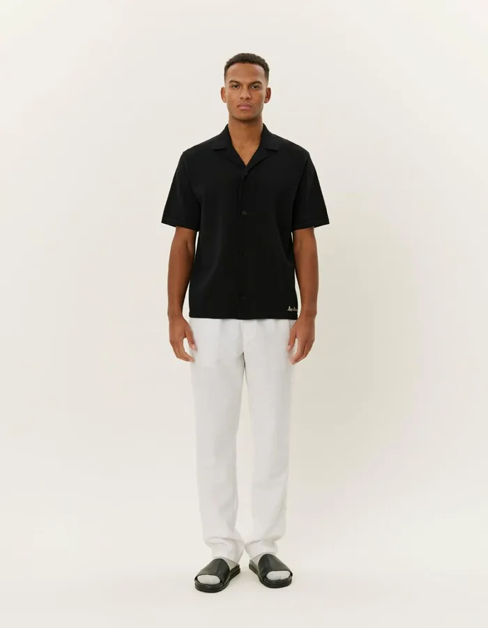 Men Les Deux ShirtsOvershirts Geoffroy SS Knit Shirt 8211 BlackBlack