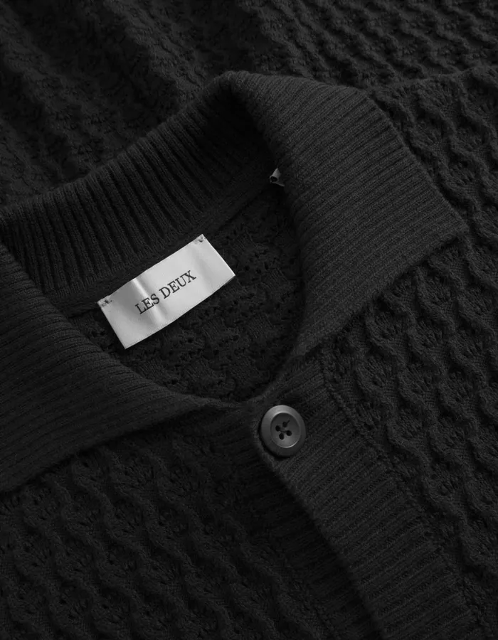 Men Les Deux ShirtsOvershirts Gespertus SS Knit Shirt 8211 BlackBlack