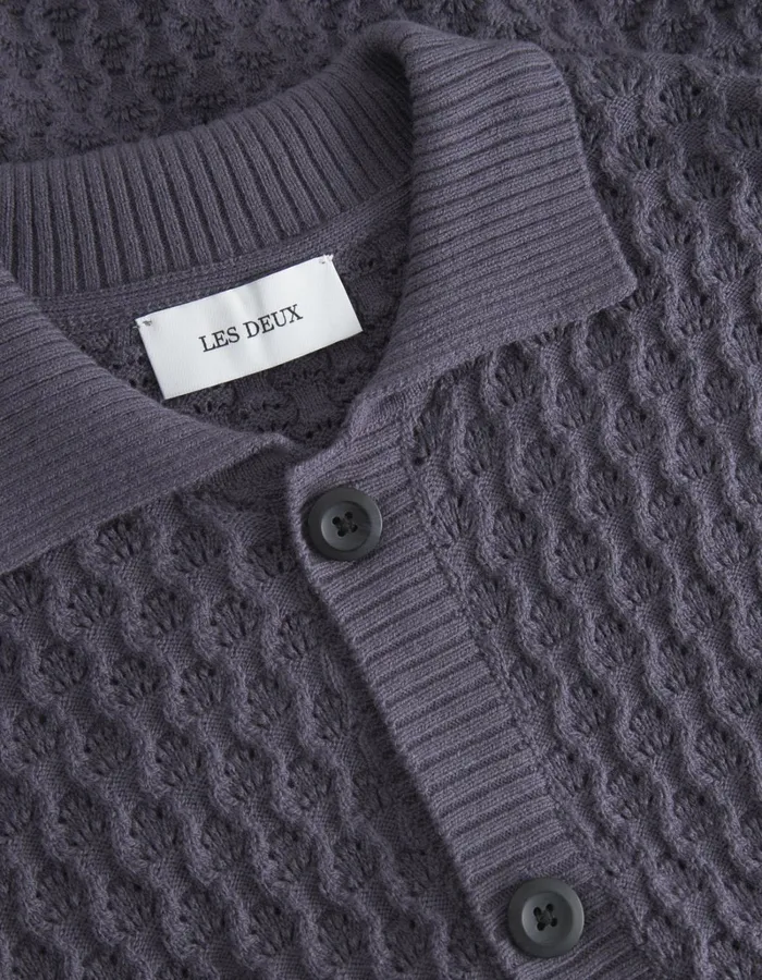 Men Les Deux ShirtsOvershirts Gespertus SS Knit Shirt 8211 Graystone