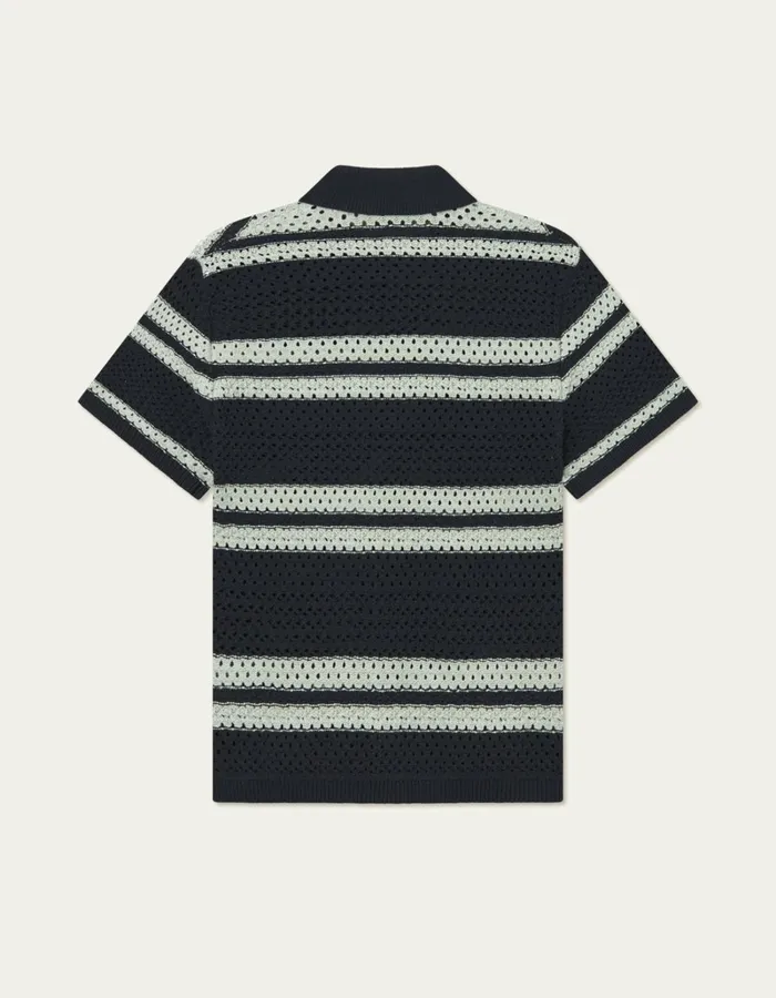 Men Les Deux ShirtsOvershirts Gianni SS Knit Shirt 8211 Dark Navy