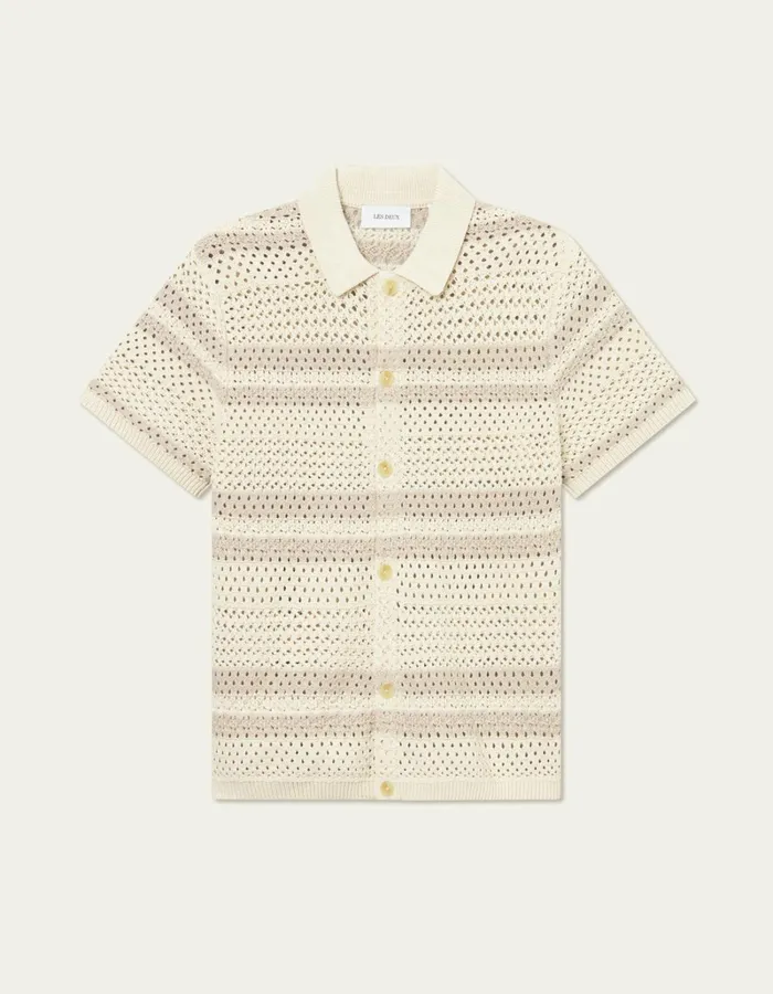 Men Les Deux ShirtsOvershirts Gianni SS Knit Shirt 8211 Ivory