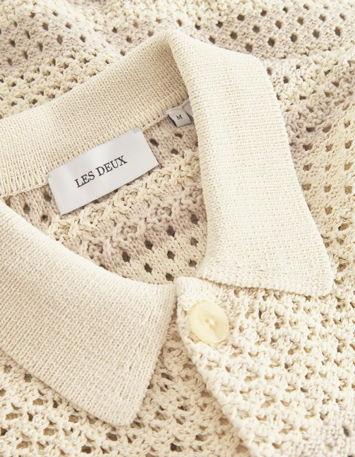 Men Les Deux ShirtsOvershirts Gianni SS Knit Shirt 8211 Ivory