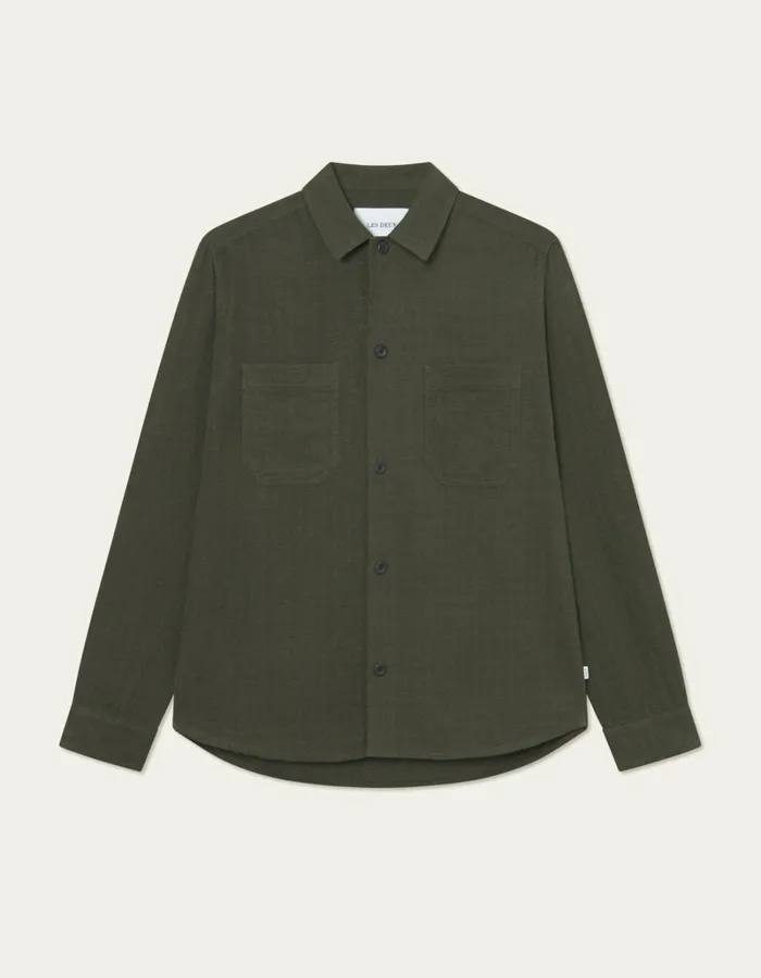 Men Les Deux ShirtsOvershirts Hamilton Overshirt 8211 Forest Green