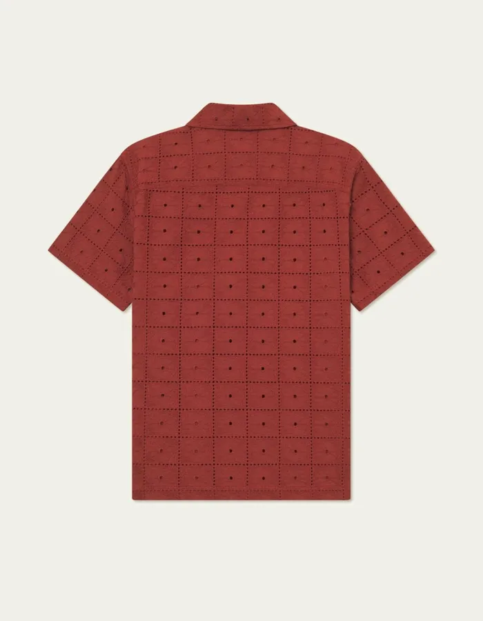 Men Les Deux ShirtsOvershirts Hector Anglaise SS Shirt 8211 Fired Brick