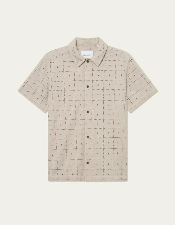 Men Les Deux ShirtsOvershirts Hector Anglaise SS Shirt 8211 Light Sand