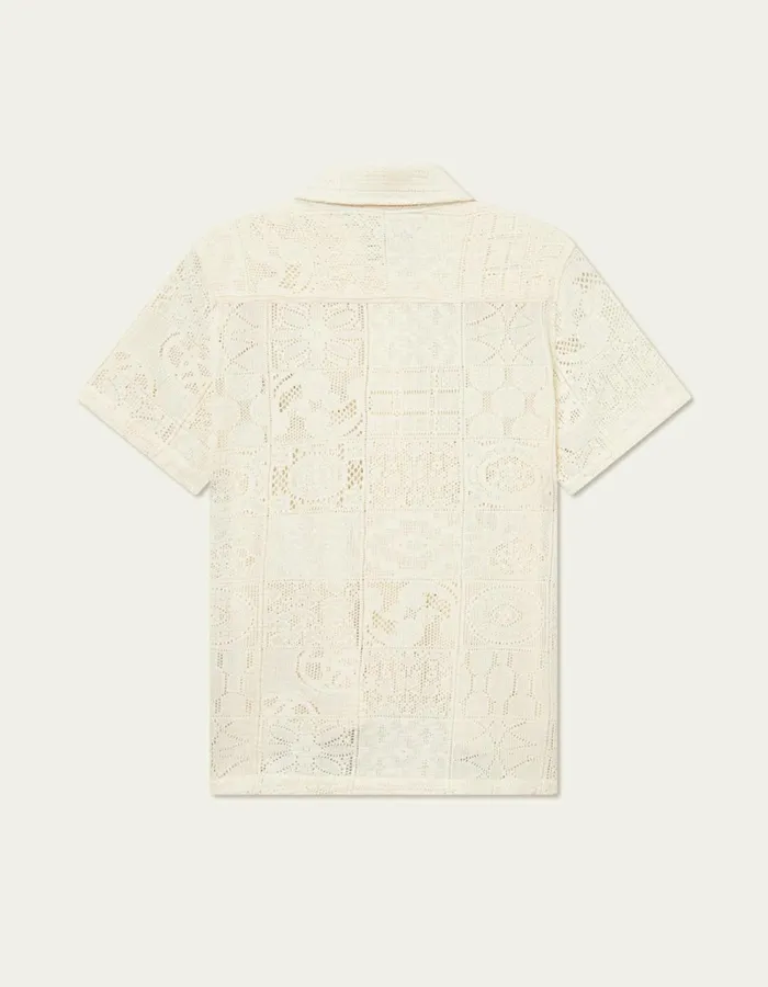 Men Les Deux ShirtsOvershirts Hector Lace SS Shirt 8211 Ivory