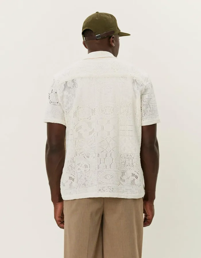Men Les Deux ShirtsOvershirts Hector Lace SS Shirt 8211 Ivory