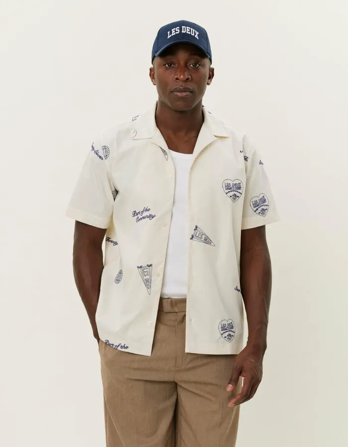 Men Les Deux ShirtsOvershirts Hendrix AOE SS Shirt 8211 IvoryBlueprint